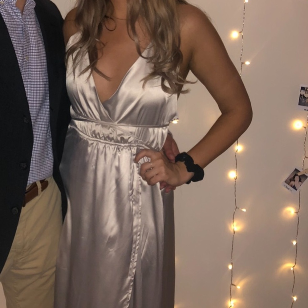 Misguided Metallic Maxi Dress